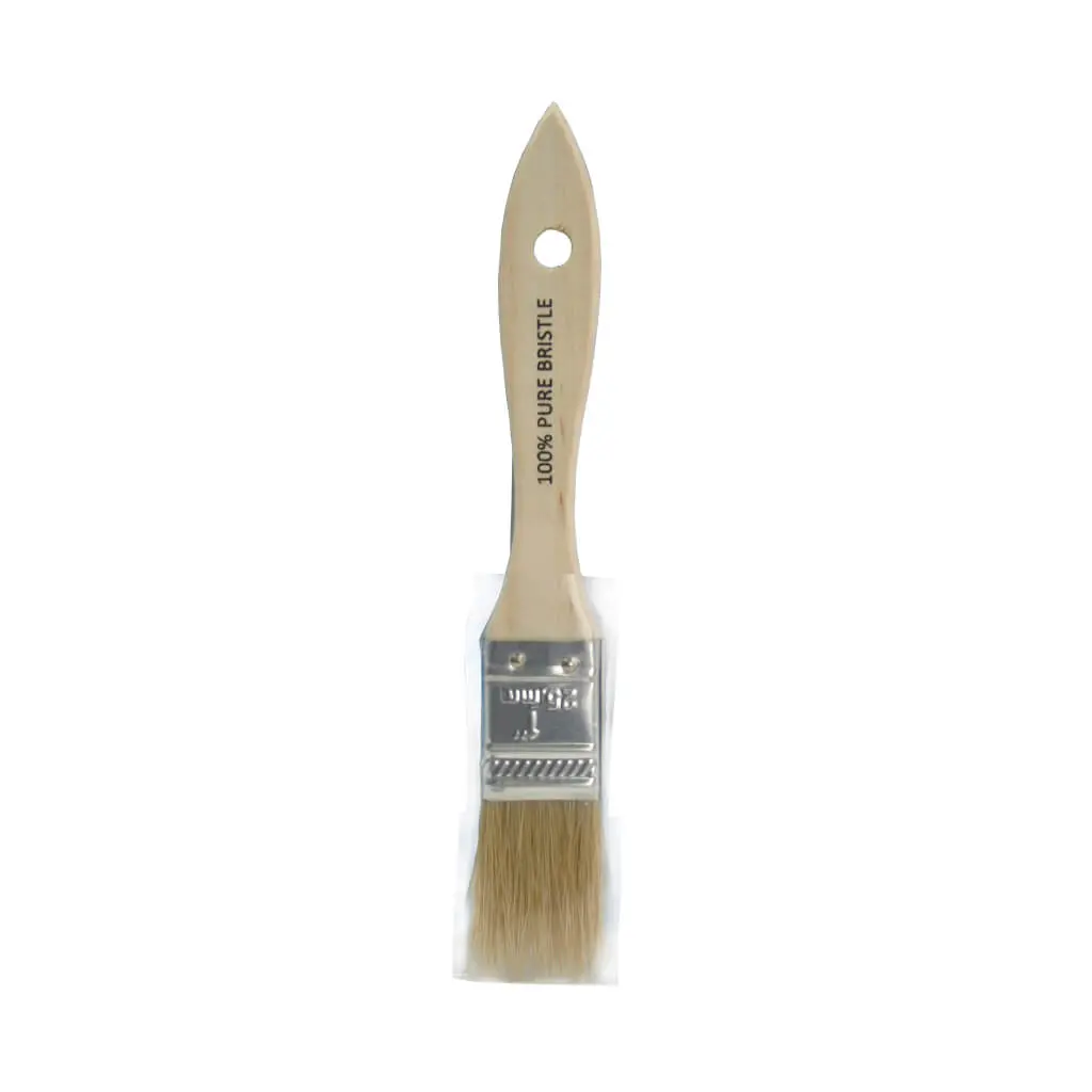 Crown Meakins 030010 1 In. White Bristle Straight Paint Brush 1