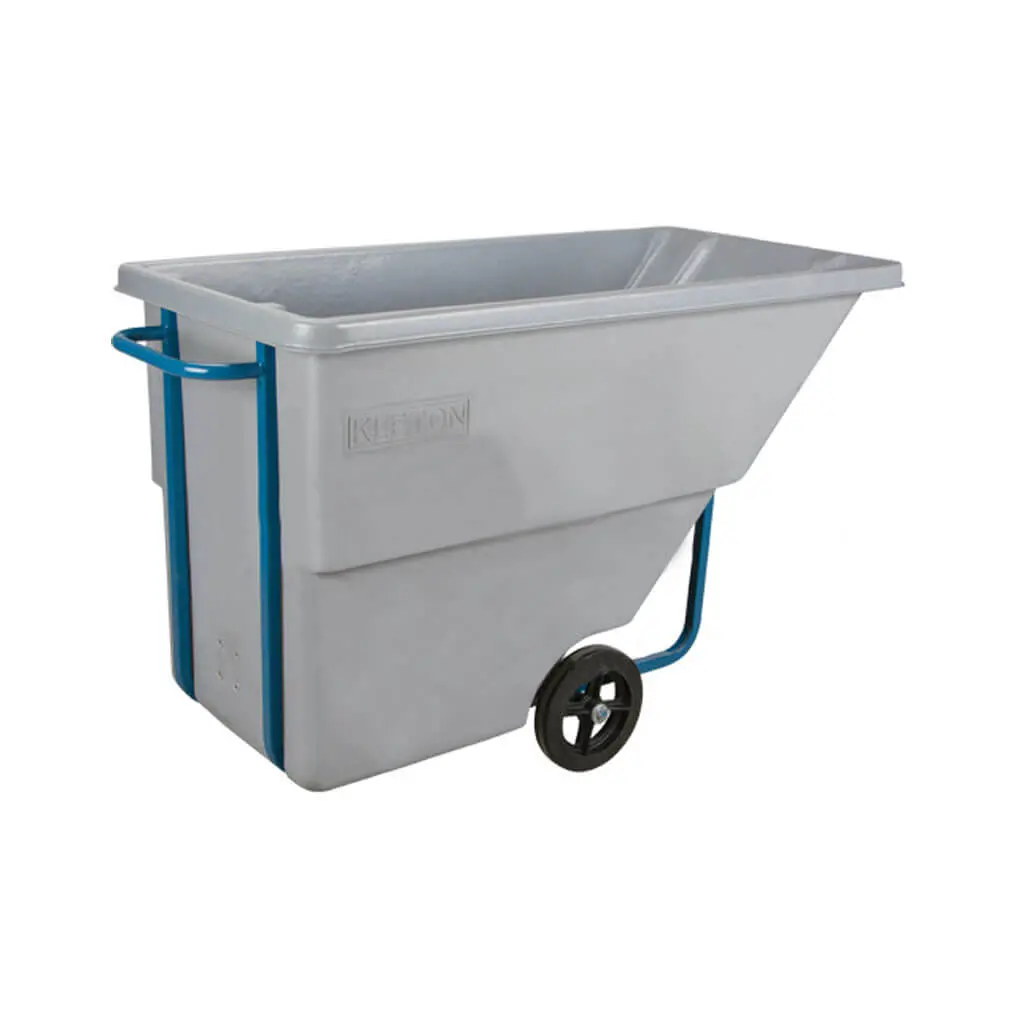 Kleton Mn981 5/8 Cu. Yd. Grey Polyethylene Dumpster Tilt Truck 1