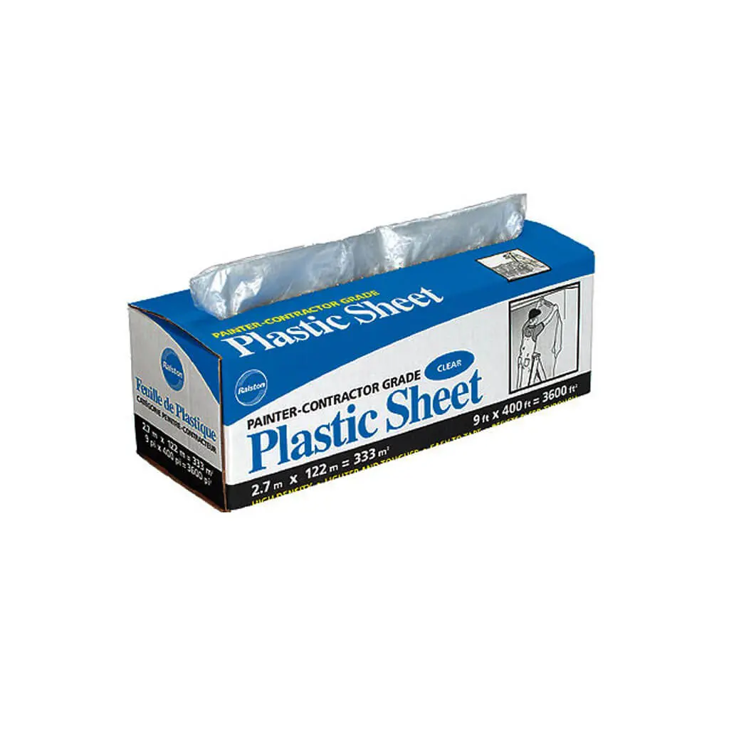 Ralston 305-00 9 Ft. X 400 Ft. Painter's Clear Plastic Sheet 1
