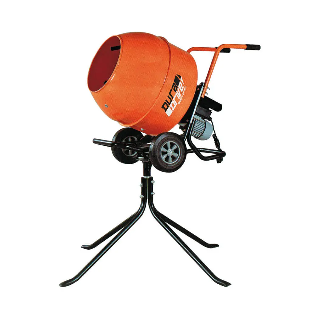Duradrive 140L Electric Concrete Mixer W/Stand 1