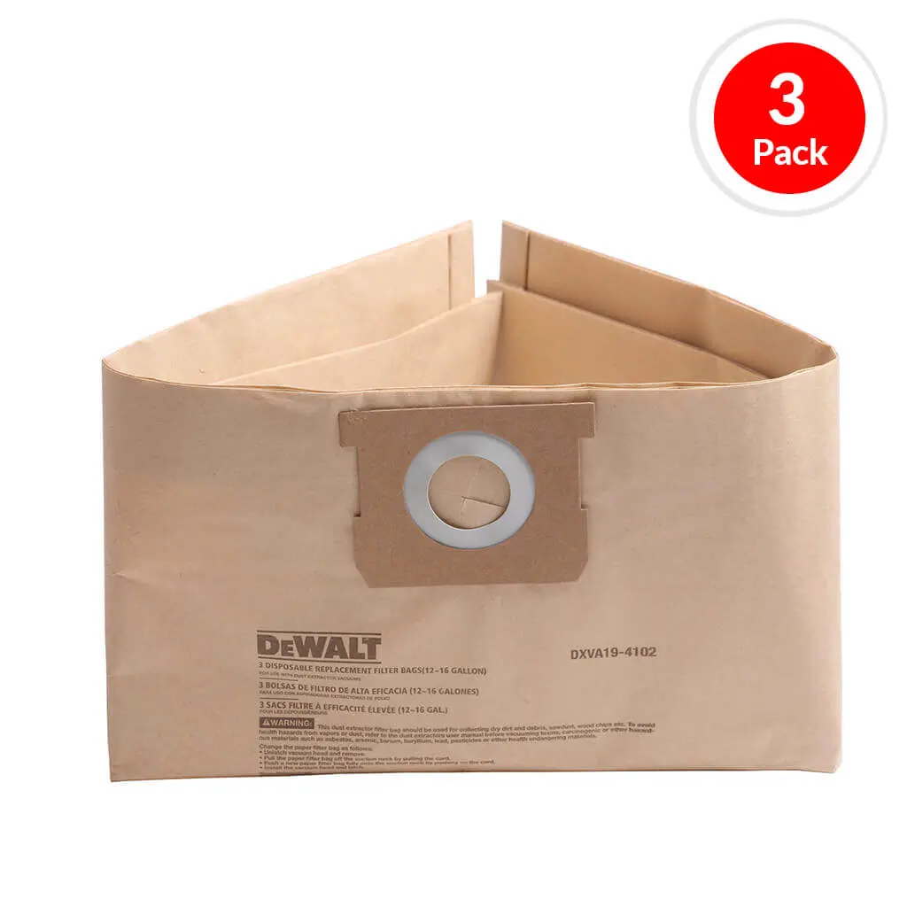 Dewalt Dxva19-4102 12/14/16-Gallon Dry Vacuum Disposable Filter Bag (3-Pack) 1