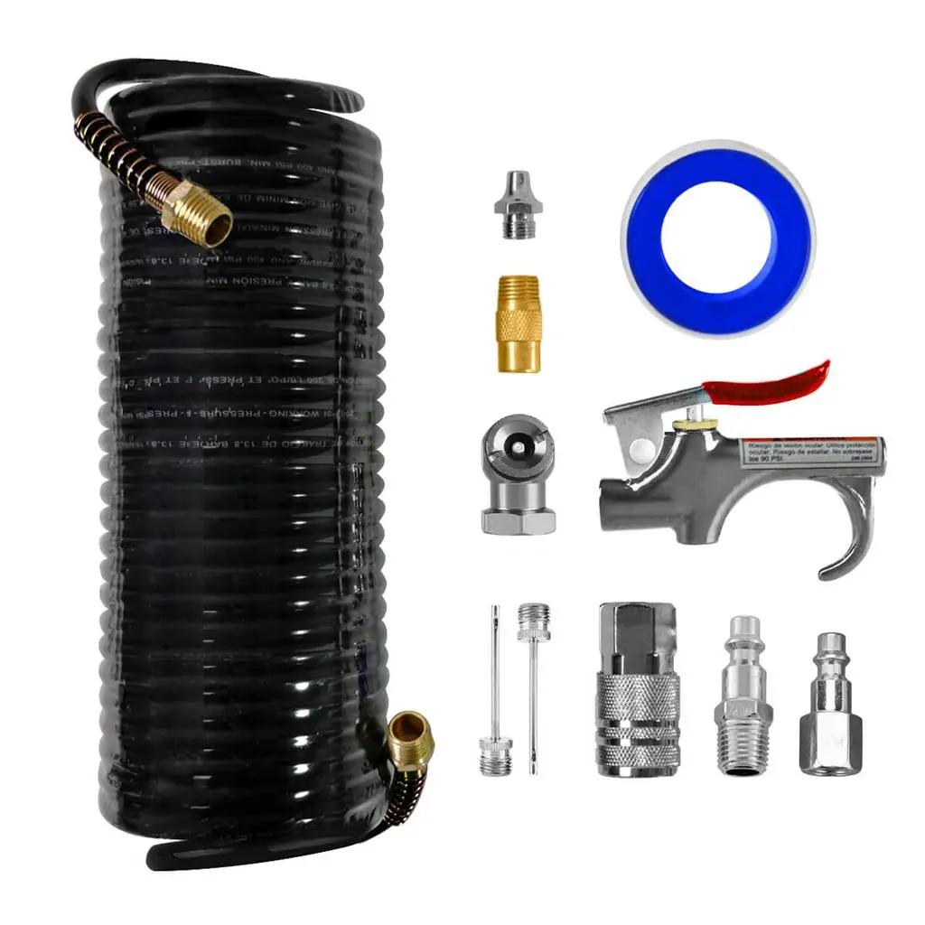 Duratwist Air Compressor Accessory Kit With Air Hose And Blow Gun (11-Piece) 1