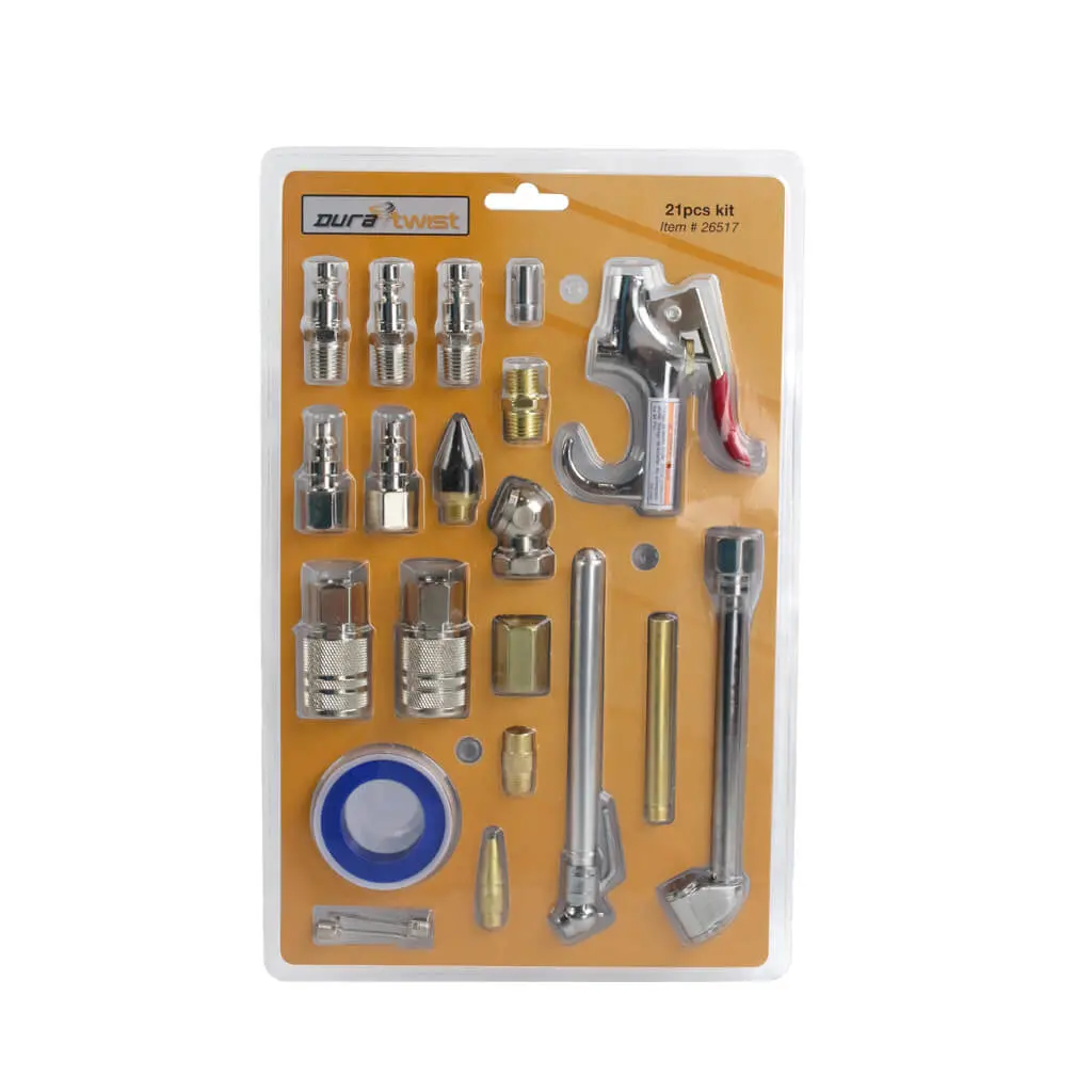 Duratwist Air Compressor Accessory Kit With Blow Gun (21-Piece) 1
