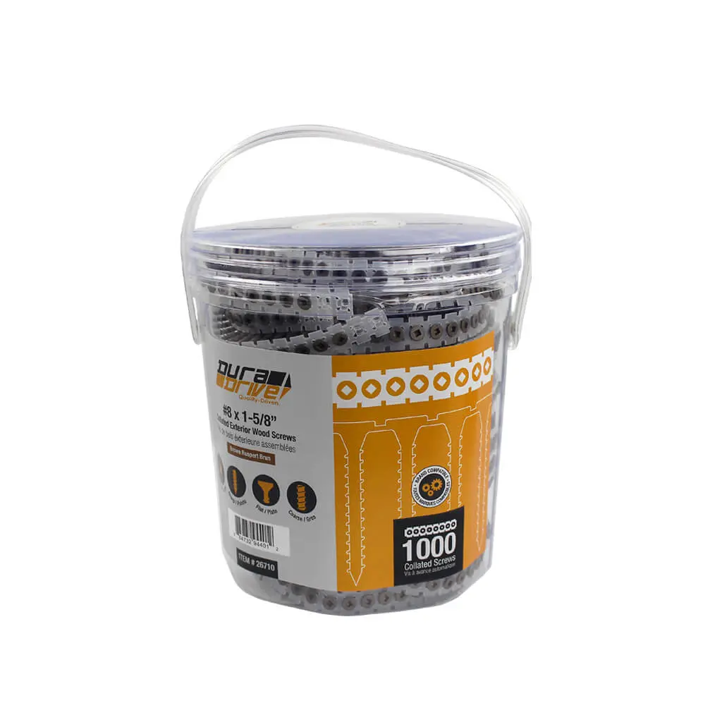 Duradrive #8 X 1-5/8 In. Brown Ruspert Coated Flat Head Square Drive Coarse Thread Collated Exterior 1