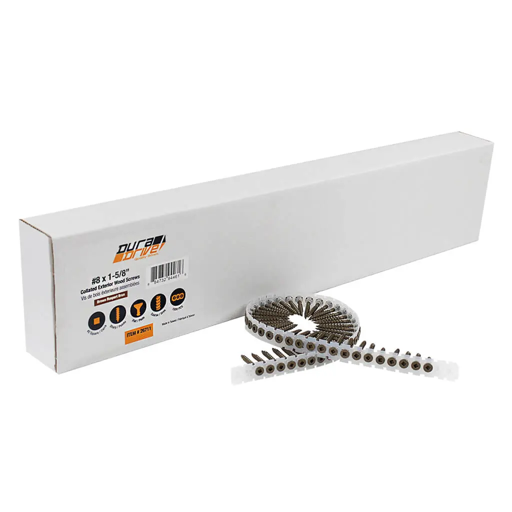 Duradrive #8 X 1-5/8 In. Square Drive Collated Deck Screws (1,000 Per Box) 1