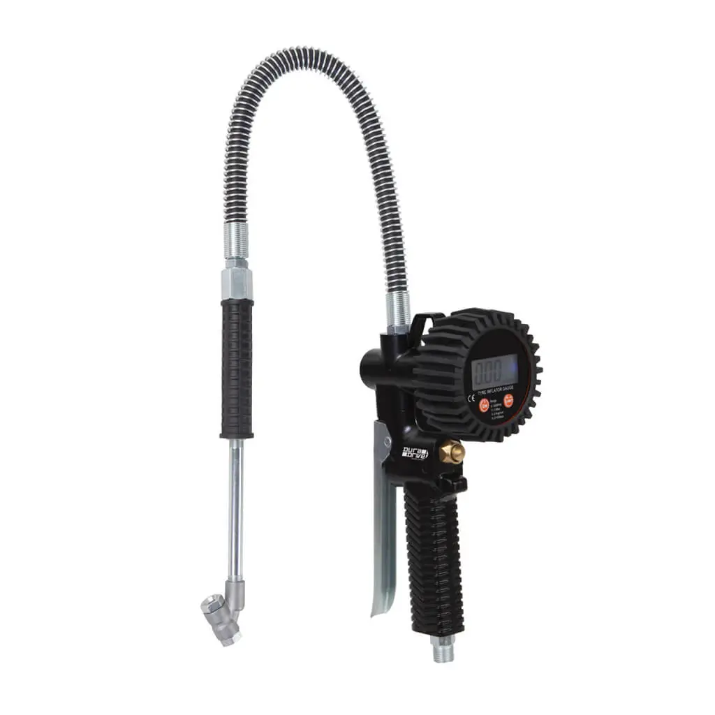 Duradrive Digital Tire Inflator Gauge For Trucks With 24 In. Flexible Hose & Dual Chuck 1