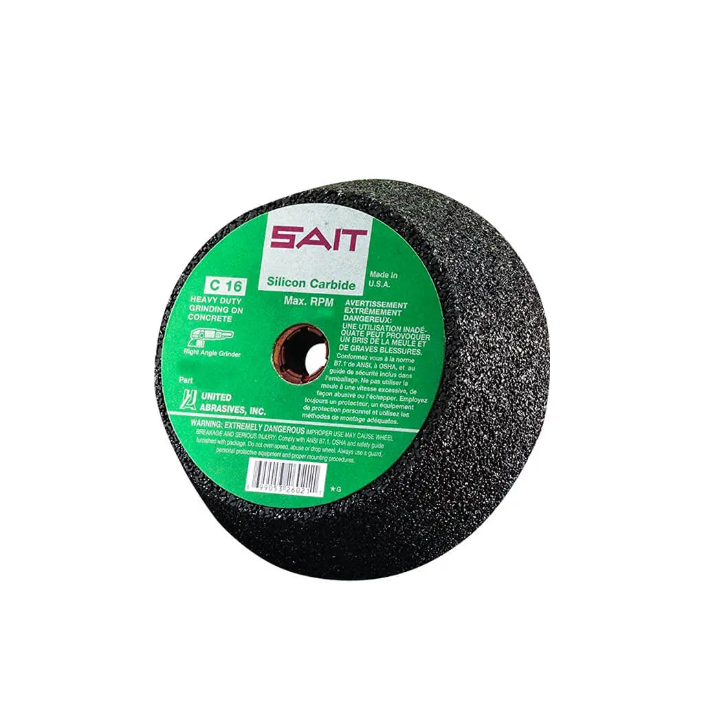 Sait 26011 5 In. X 2 In. X 5/8-11 In. C16 Plain Backed Tough Grinding Concrete Cup Stone 1