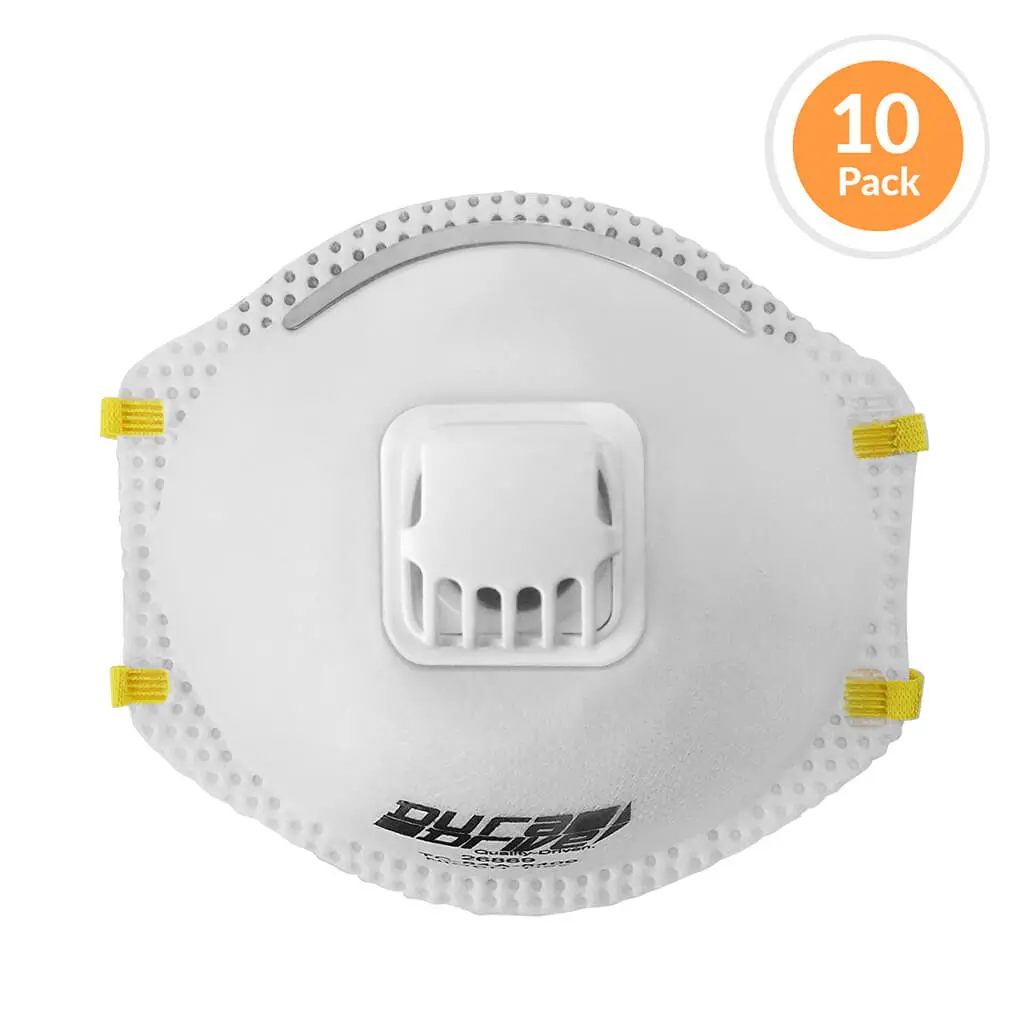 Duradrive N95 Niosh-Approved Industrial Disposable Dust Masks With Exhalation Valve (10-Pack) 1