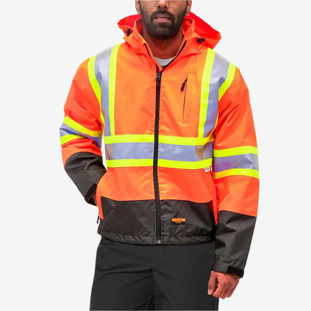 Duradrive Men's Orange Waterproof Rain Jacket 1