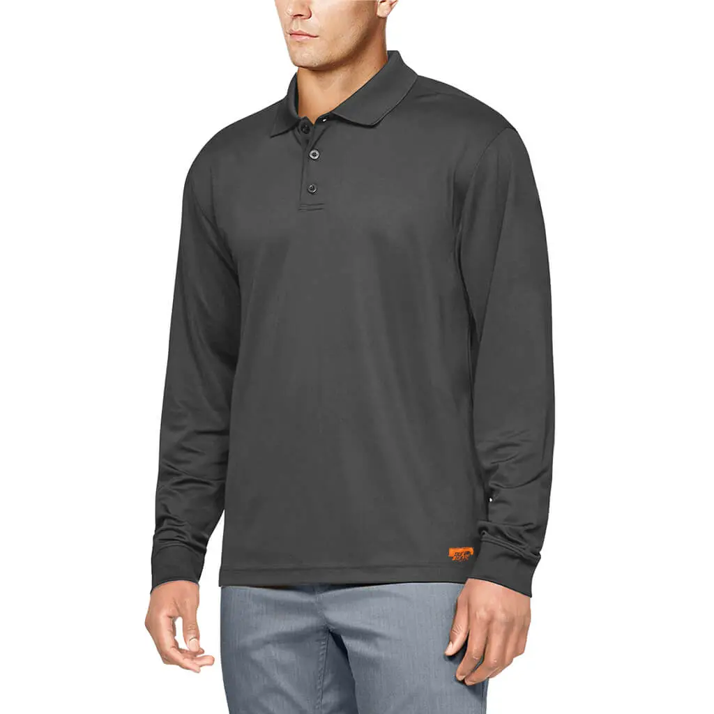 Final Sale-Duradrive 26974 Long Sleeve Work Polo Dark Grey 1