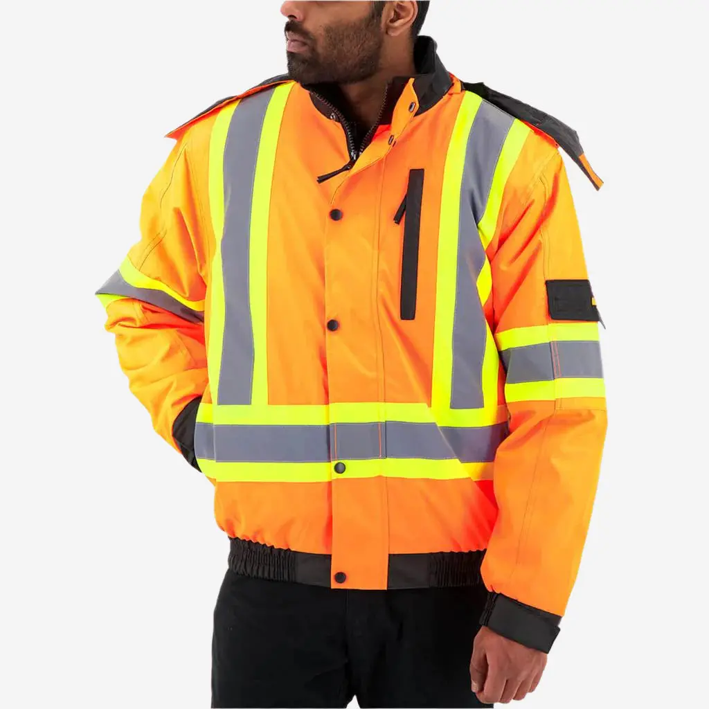 Duradrive Orange 6-In-1 Hi-Vis Insulated Safety Traffic Jacket 1