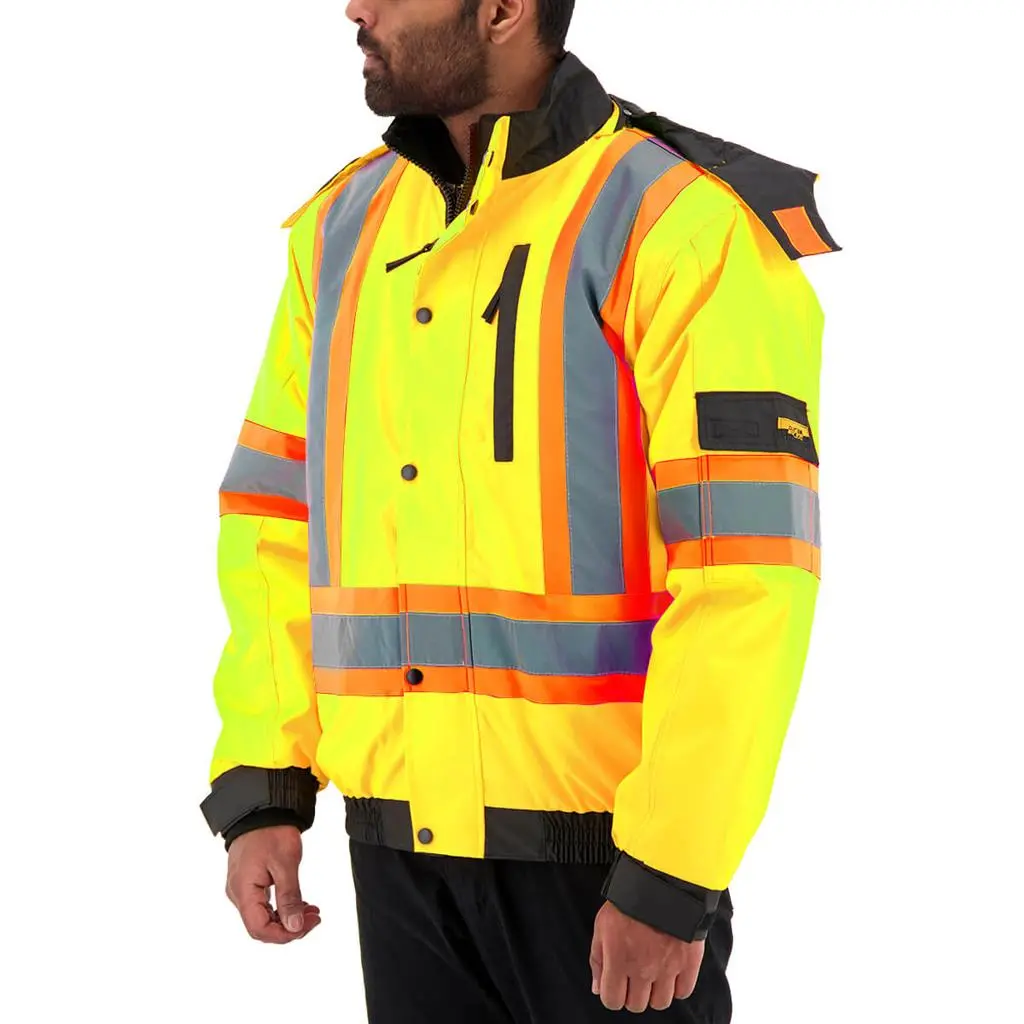 Duradrive Basic 6-In-1 Yellow Hi-Vis Insulated Safety Traffic Winter Jacket 2