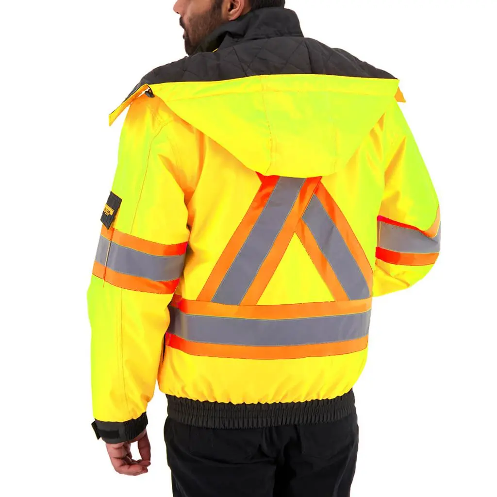 Duradrive Basic 6-In-1 Yellow Hi-Vis Insulated Safety Traffic Winter Jacket 3