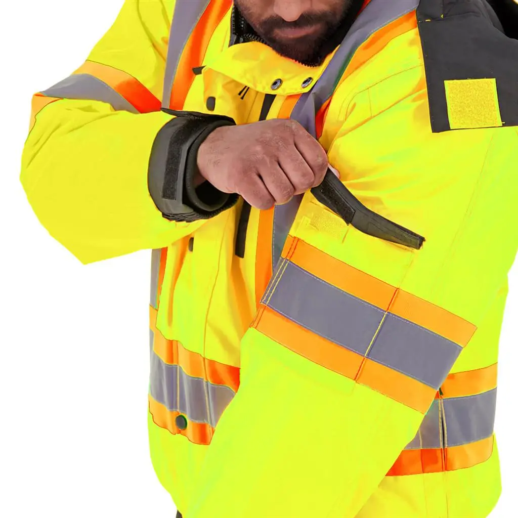 Duradrive Basic 6-In-1 Yellow Hi-Vis Insulated Safety Traffic Winter Jacket 5