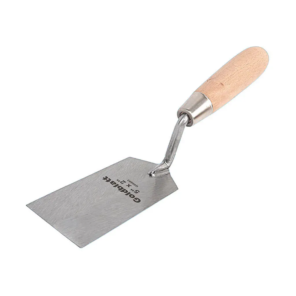 Goldblatt G06983 5 In. X 2 In. Wood Handle Margin Trowel 1