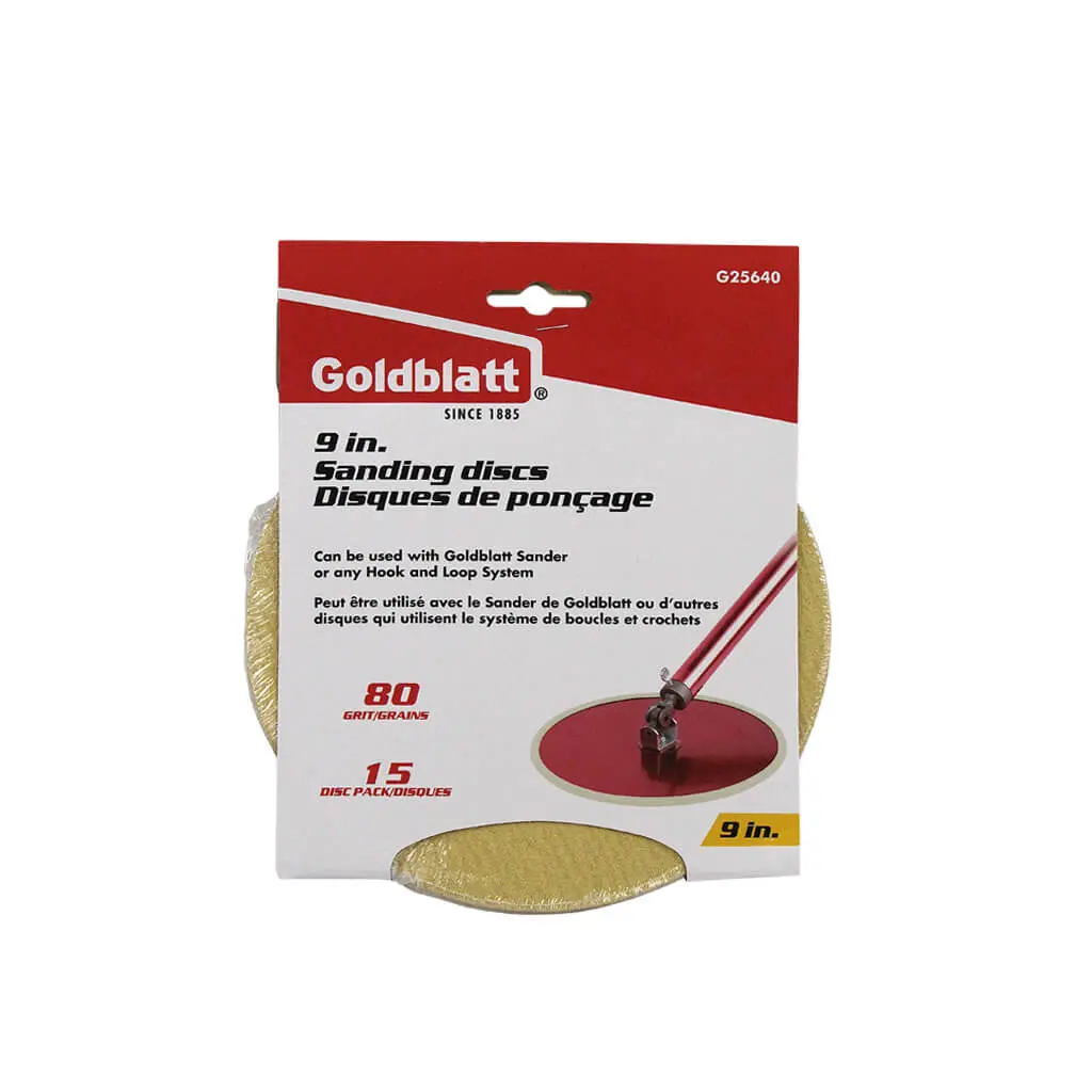 Goldblatt G25640 9 In. 80-Grit Circular Vortex Radial Sandpaper Disc (15-Pack) 1