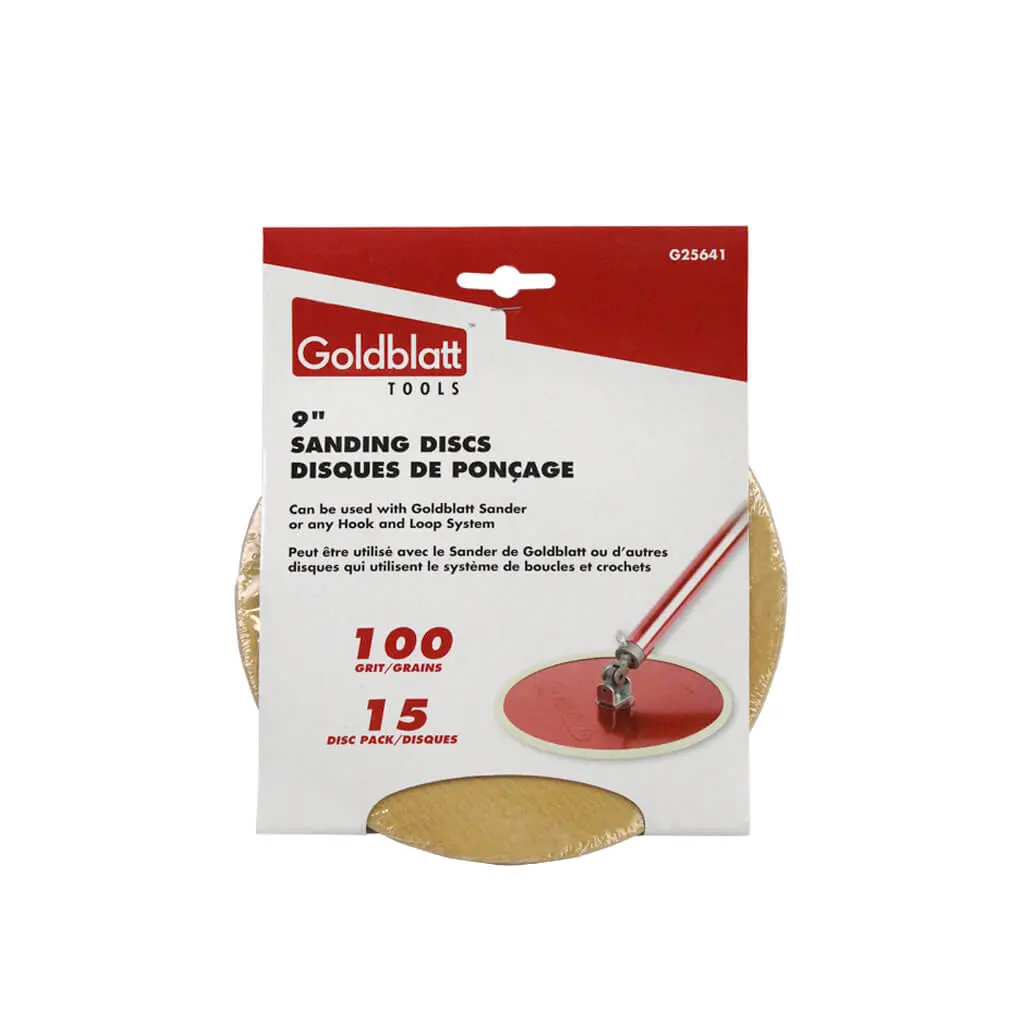 Goldblatt G25641 9 In. 100-Grit Circular Vortex Radial Sandpaper Disc (15-Pack) 1
