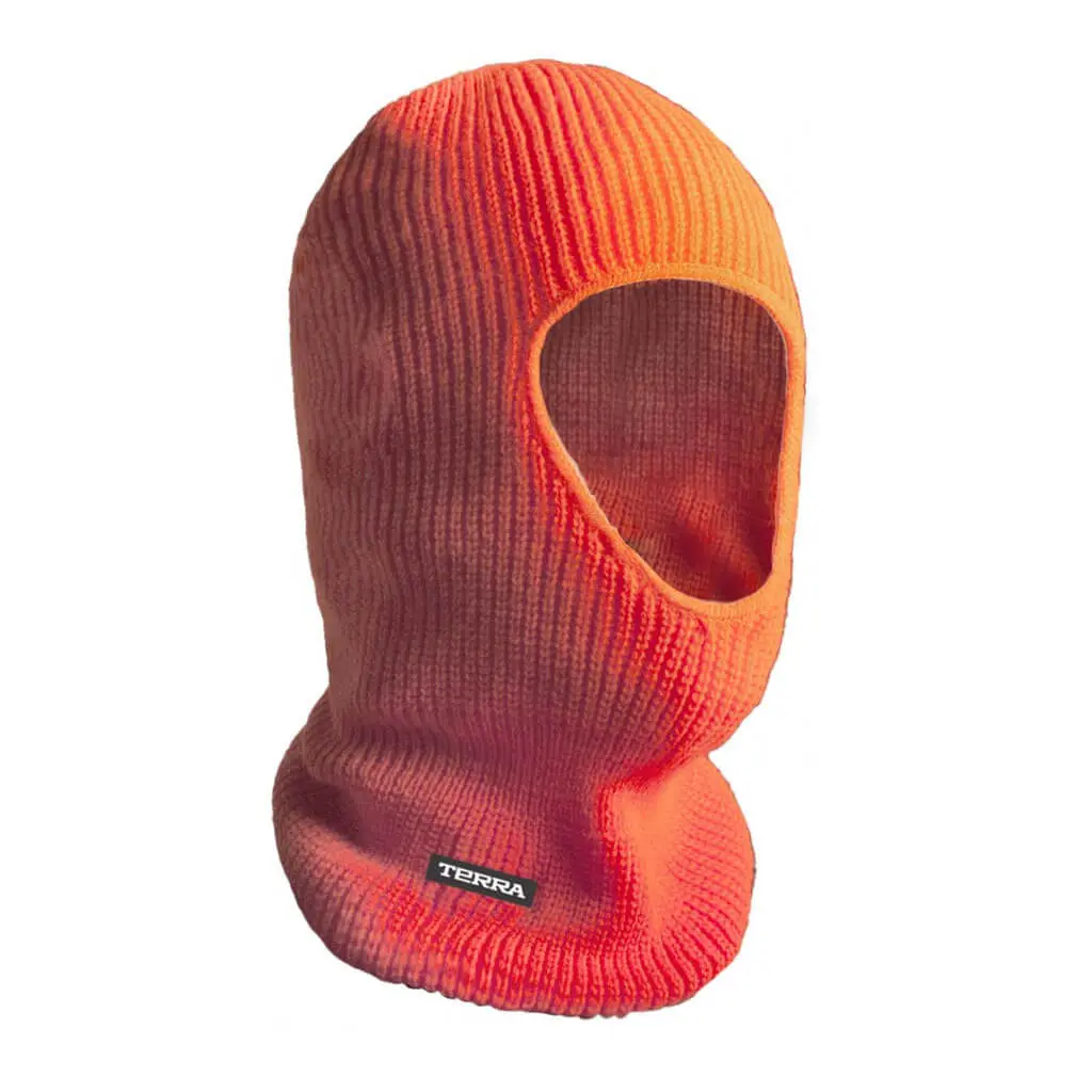 Terra Hi-Vis Orange Acrylic Knit Balaclava Face Mask 1