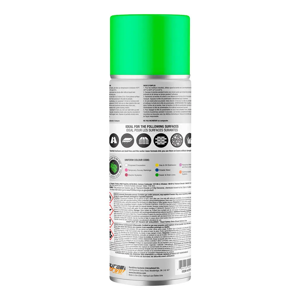 Duradrive 16 Oz. Green Inverted Marking Spray Paint 2