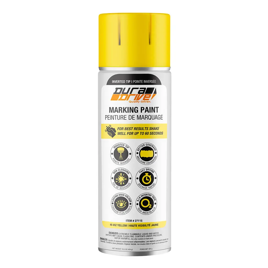 Duradrive 16 Oz. Yellow Inverted Marking Spray Paint 1