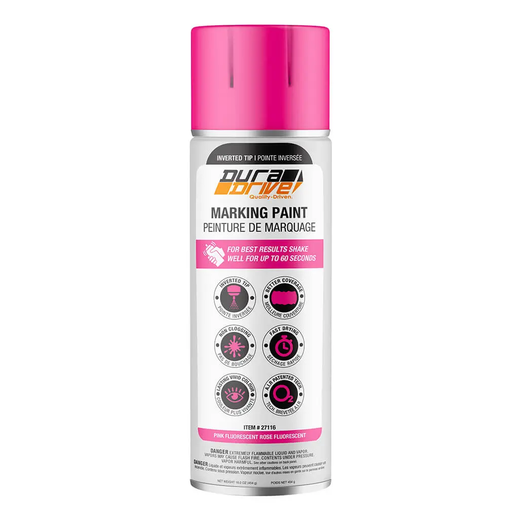 Duradrive 16 Oz. Pink Inverted Marking Spray Paint 1
