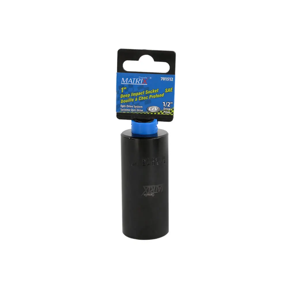 Matrix 701512 1/2 In. Drive X 1 In. Deep Cr-V Sae Impact Socket 1