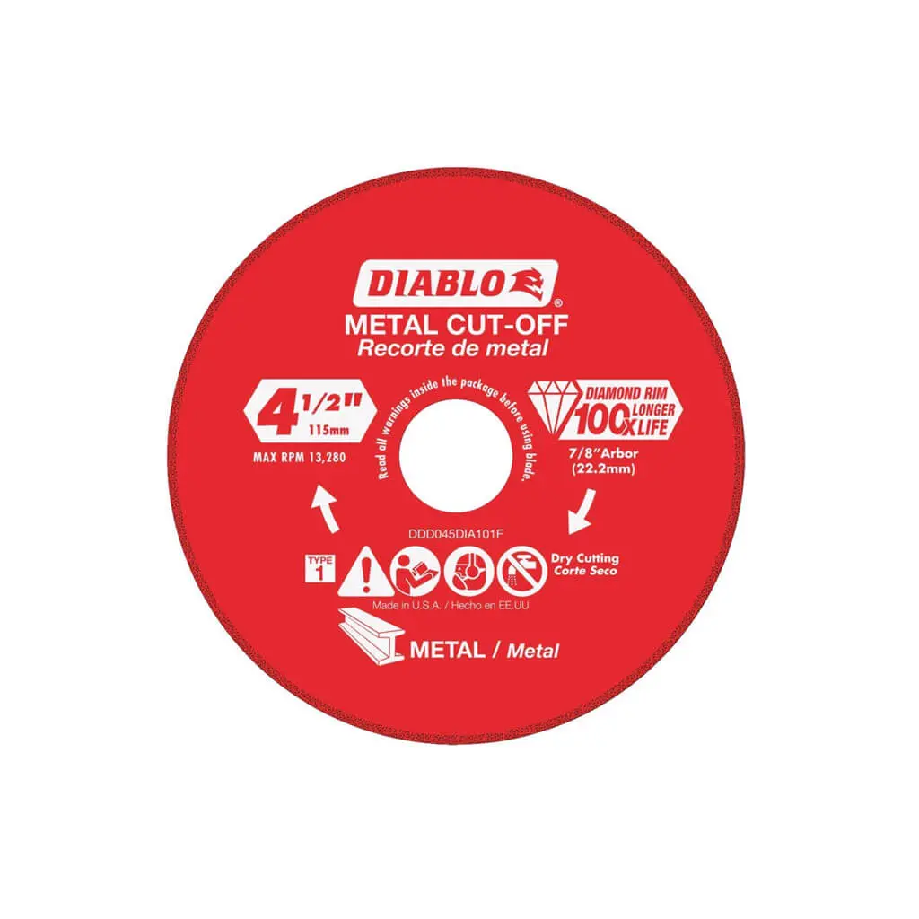 Freud Diablo Cdd045dia101f 4-1/2 In. Metal Cut-Off Diamond Rimmed Wheel 1