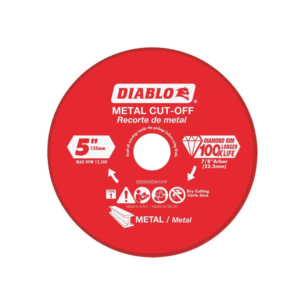 Freud Diablo Cdd050dia101f 5 In. Metal Cut-Off Diamond Rimmed Wheel 1