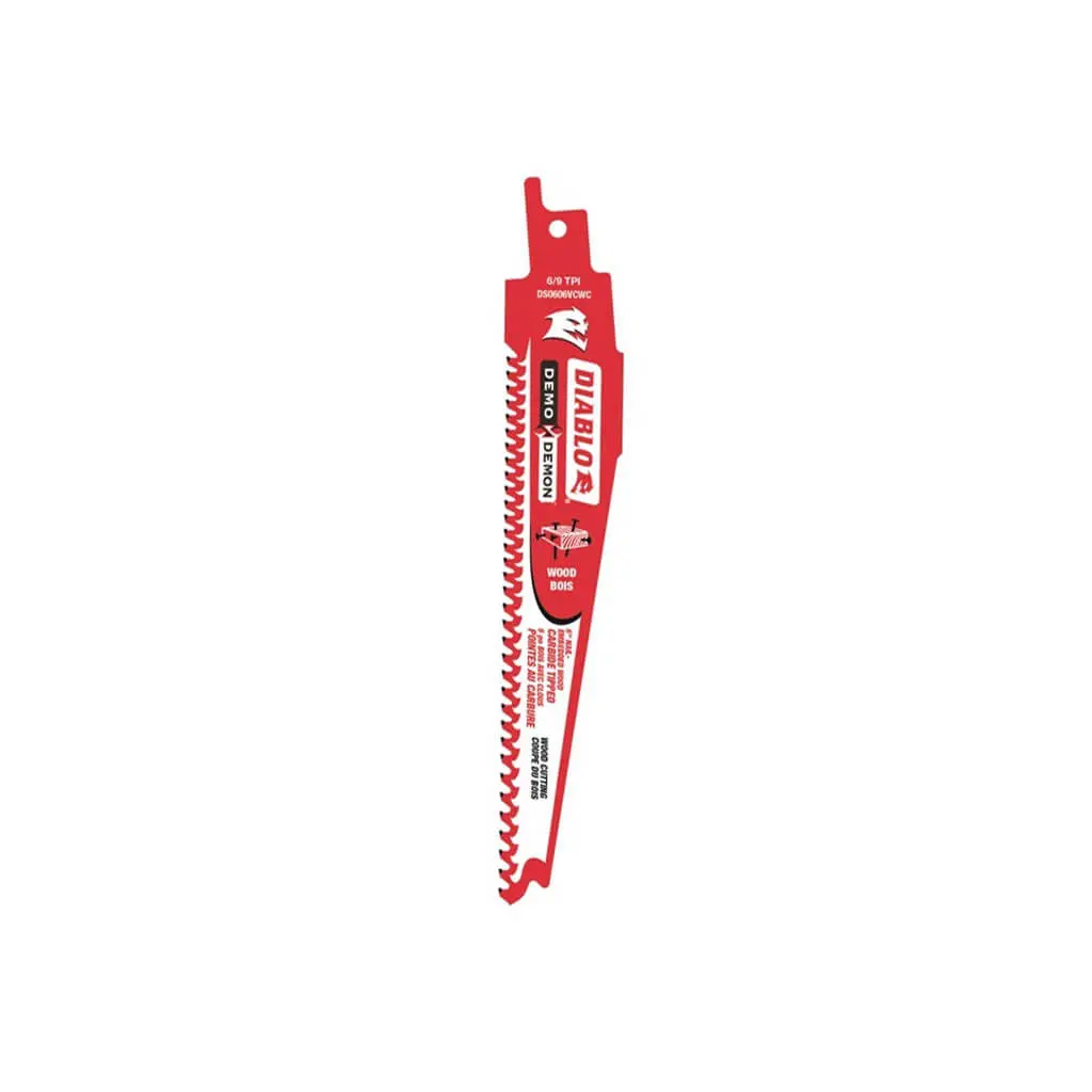 Diablo Ds0603cp3 Demo Demon 6" 3-Tpi Carbide Pruning And Clean Wood Cutting Reciprocating Saw Blade 1