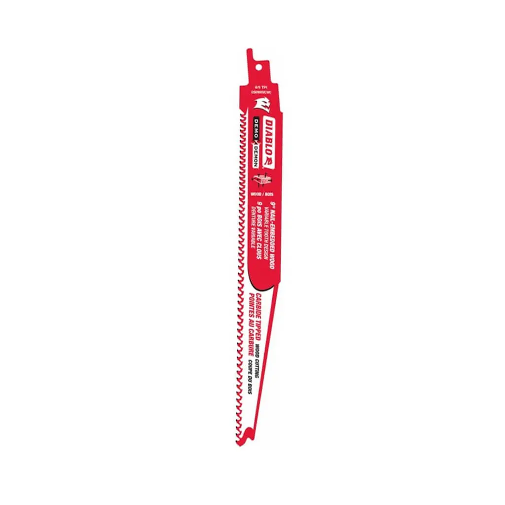Freud Diablo Ds0906cws3 Demo Demon 9 In. 5/7-Tpi Carbide-Tipped Nail-Embedded Wood Cutting Reciprocating Saw Blade (3-Pack) 1