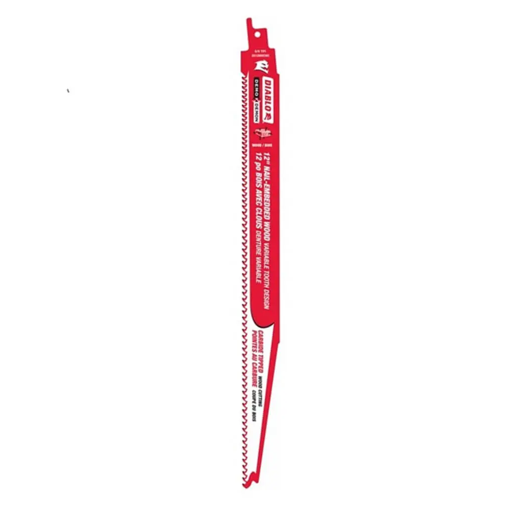 Diablo Ds1206cws3 Demo Demon 12" 5/7-Tpi Carbide Wood With Nails Reciprocating Saw Blade 1