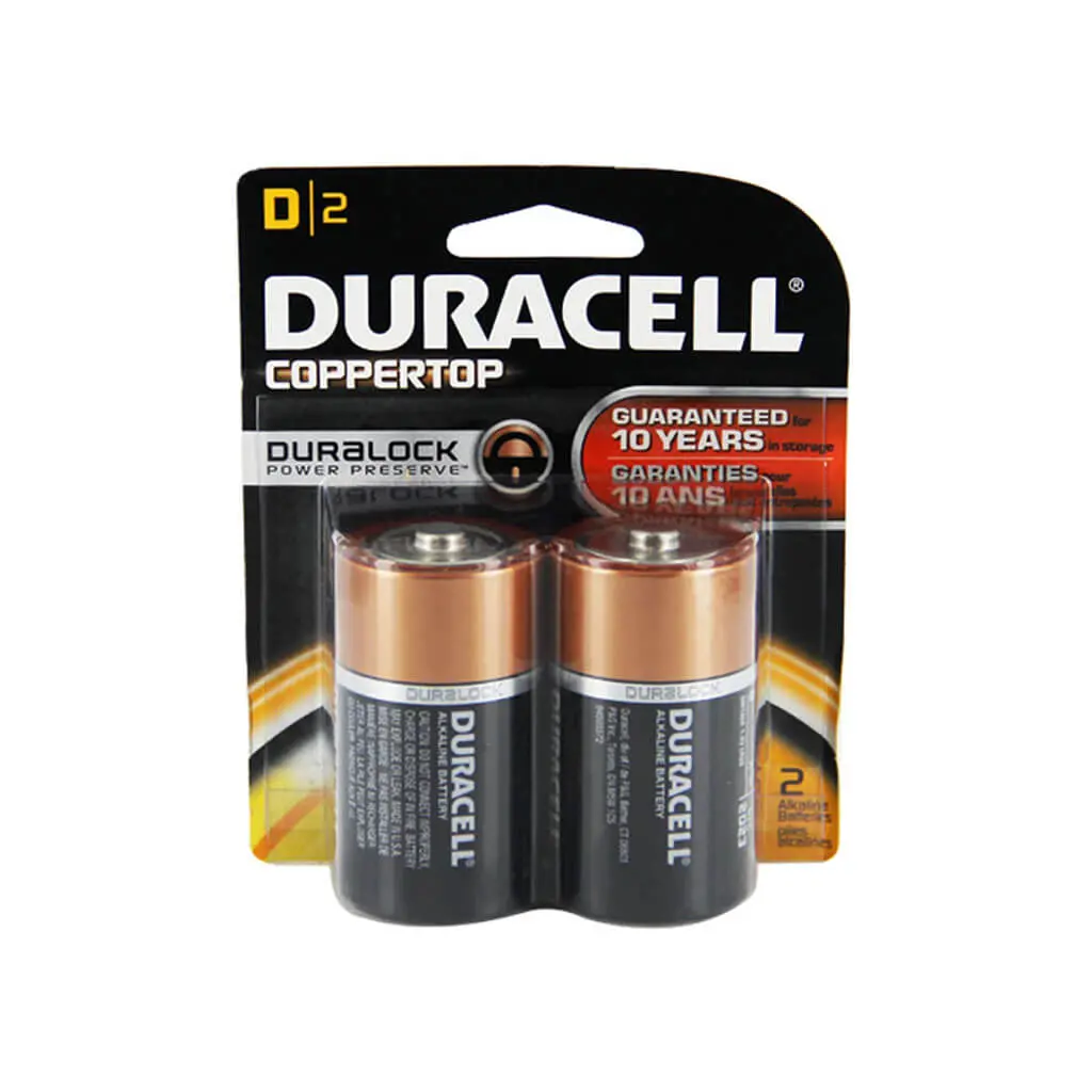 Duracell Mn1300b2z Alkaline 1.5-Volt Coppertop D-Cell Battery (2-Pack) 1