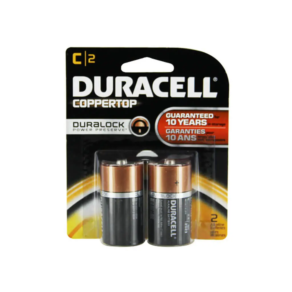 Duracell Mn1400b2z Alkaline 1.5-Volt Coppertop C-Cell Battery (2-Pack) 1