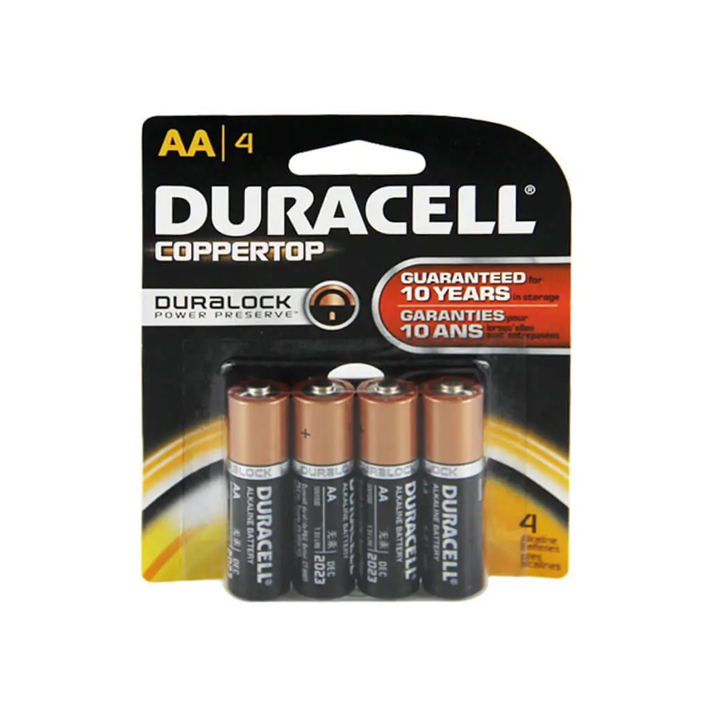 Duracell Mn1500b4z Alkaline 1.5-Volt Coppertop Aa Battery (4-Pack) 1