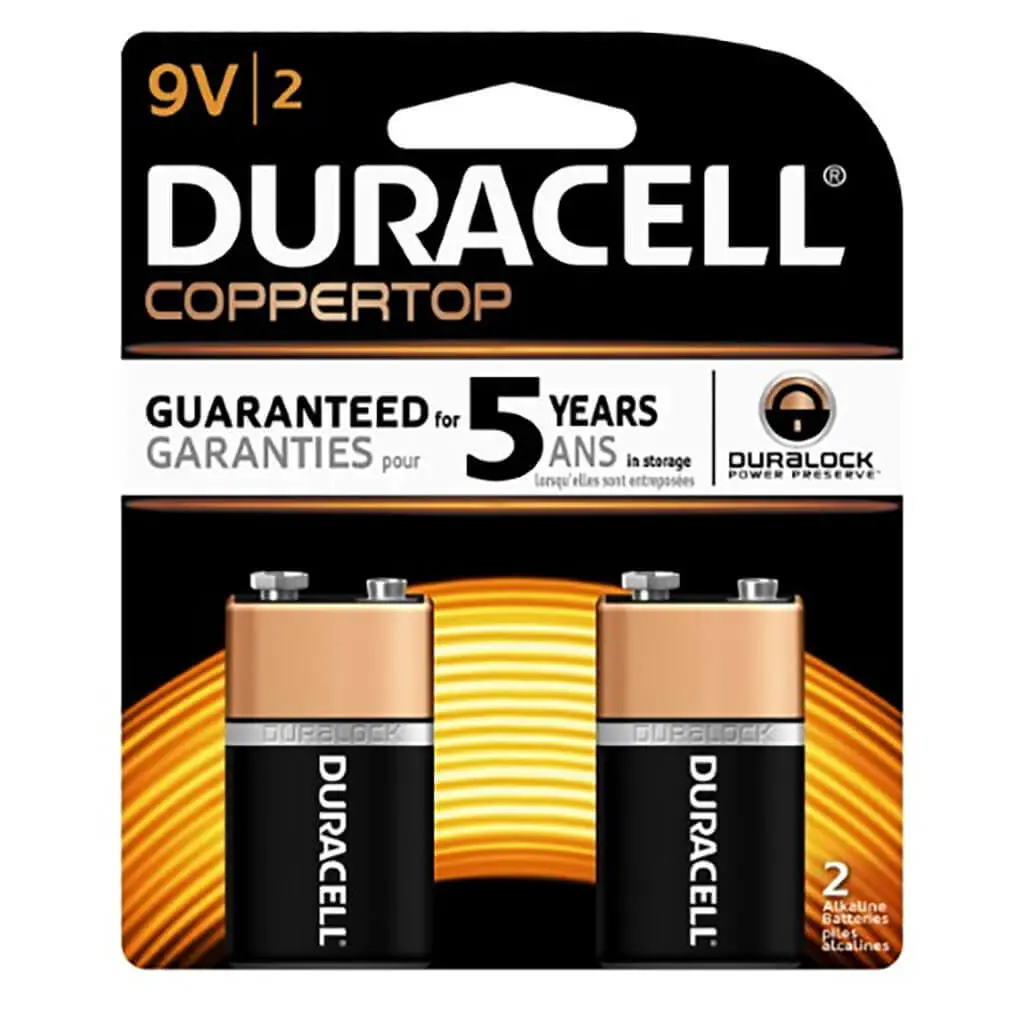 Duracell Ct-9V-2 Alkaline 9-Volt Coppertop Snap-Contact Battery 1