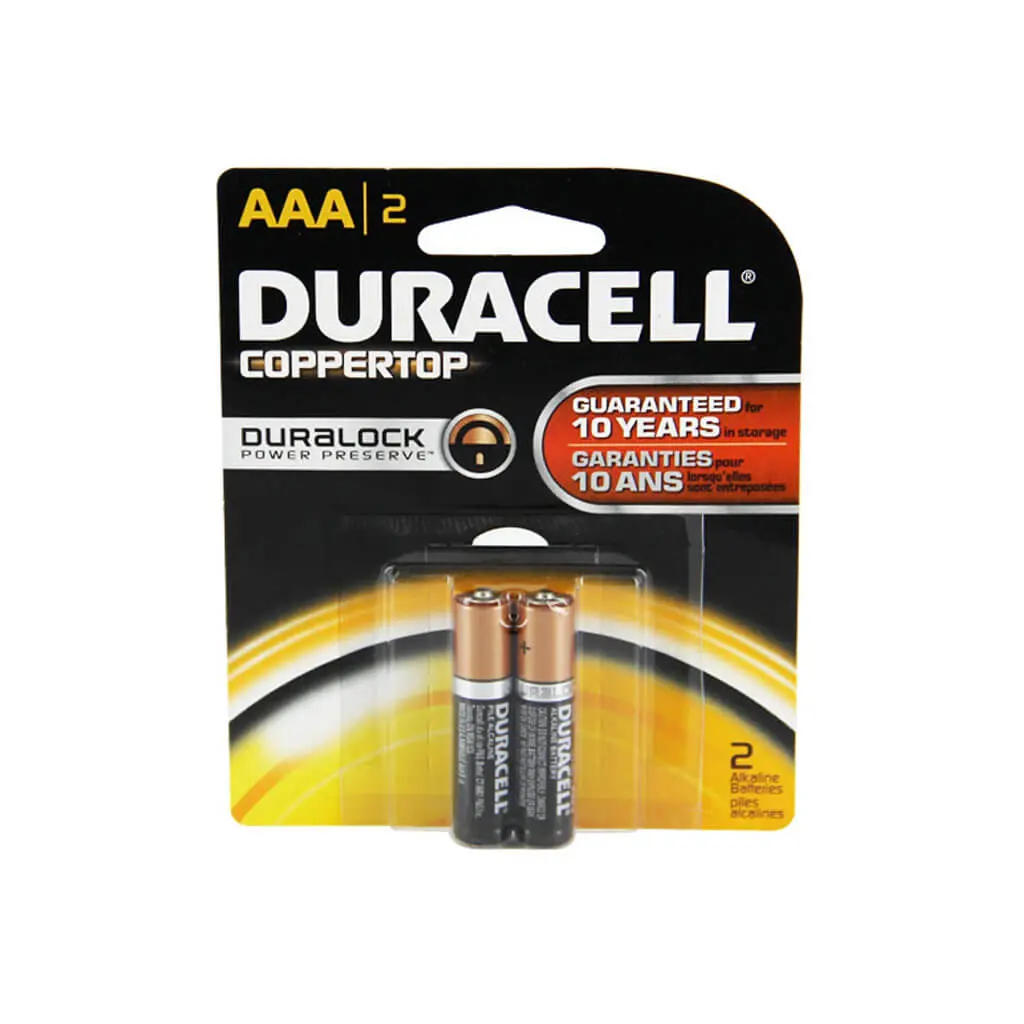 Duracell Mn2400b2z Alkaline 1.5-Volt Coppertop Aaa Battery (2-Pack) 1