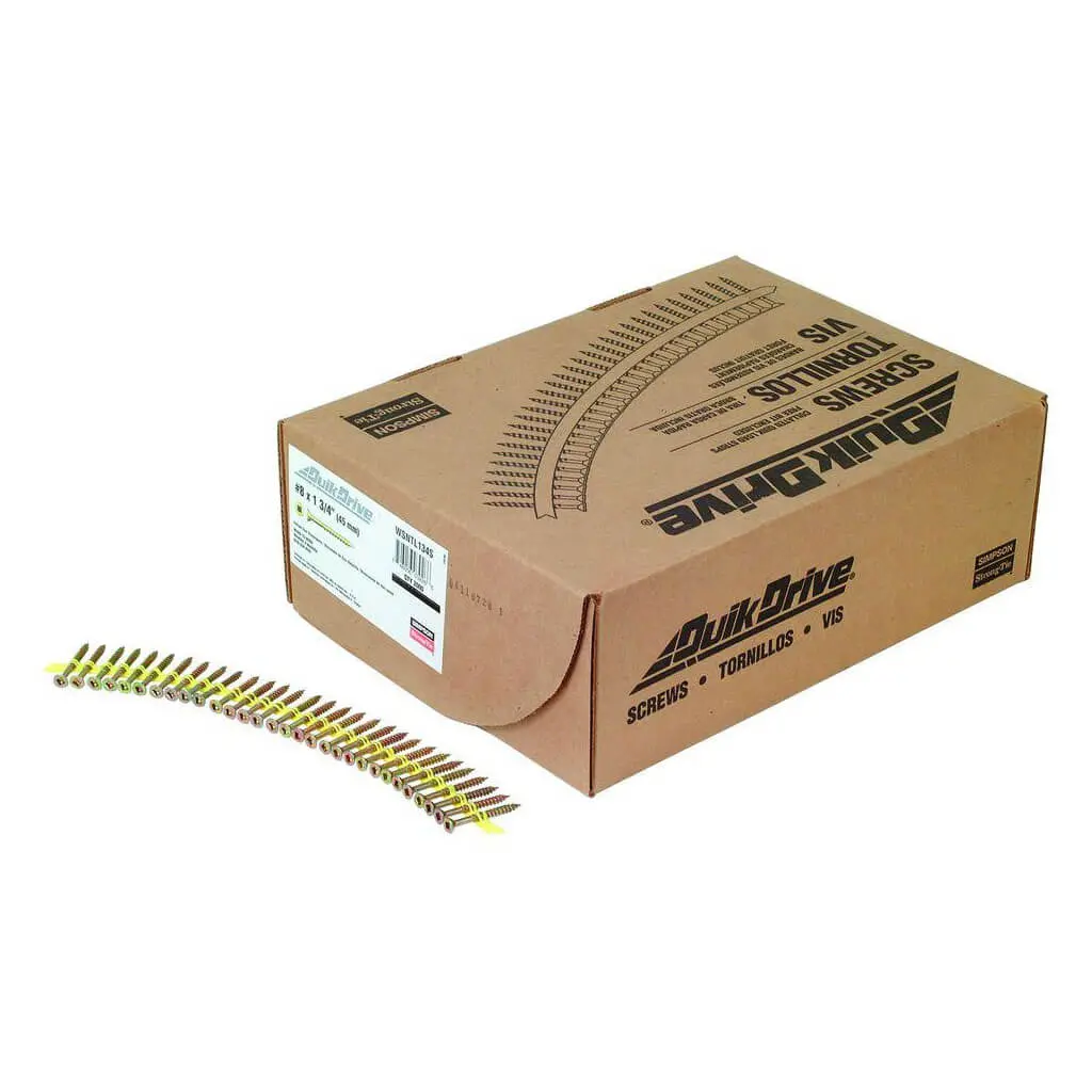 Simpson Strong-Tie Quik Drive Wsv134s #9 X 1-3/4 In. Square Flat-Head Strong-Drive Wsntl Collated Subfloor Screw (2,000-Pack) 1