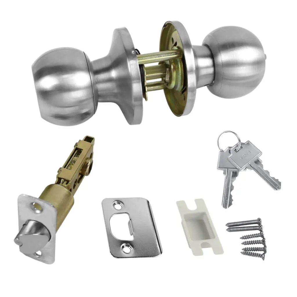 Canaropa B3x51r-15Kd Mr Satin Nickel Locking Entrance Door Knob Kit Keyed Different Tubular 13Pieces 1