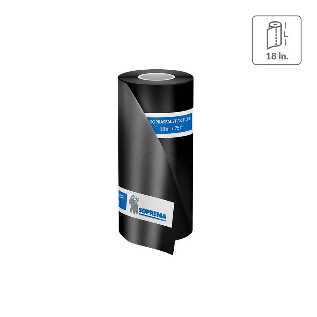 Sopraseal Cut-In-Roll Stick 1100T Summer Grade 18 In. X 75 Ft. Self-Adhesive Air-Barrier And Waterproof Membrane 1