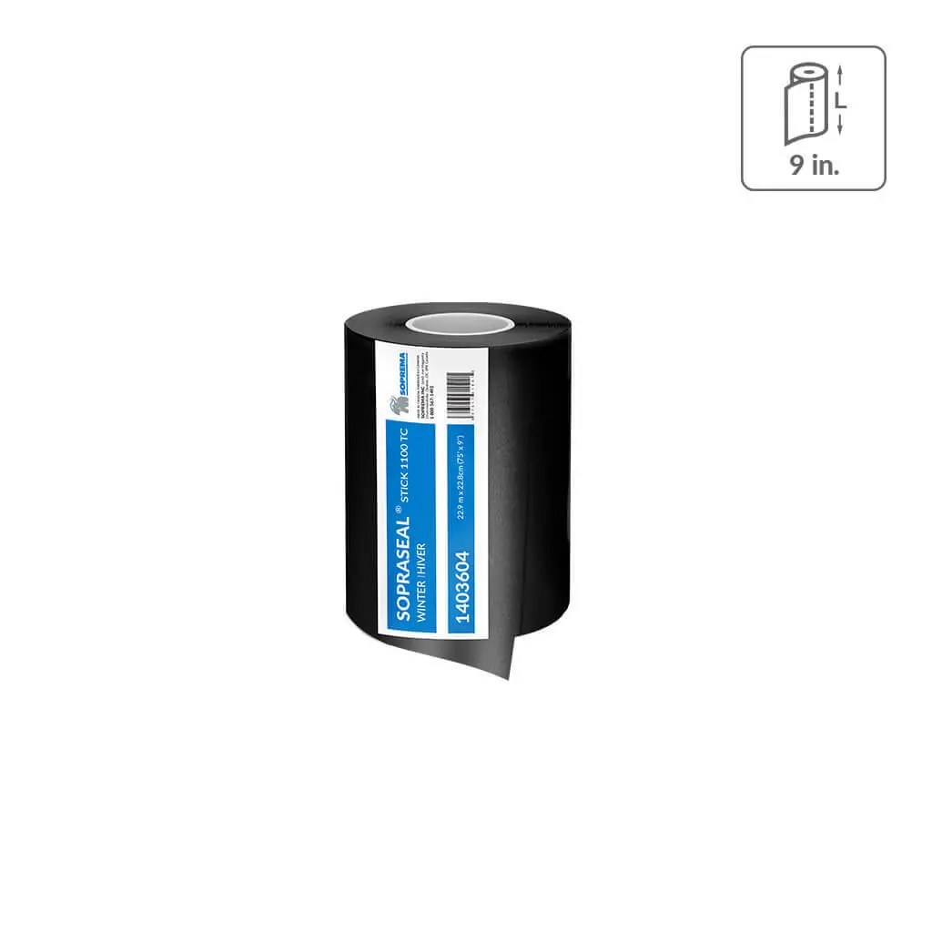 Sopraseal 1403604 9 In. X 75 Ft. Stick 1100Tc Winter Grade Self-Adhesive Air-Barrier And Waterproof Flashing Membrane 1