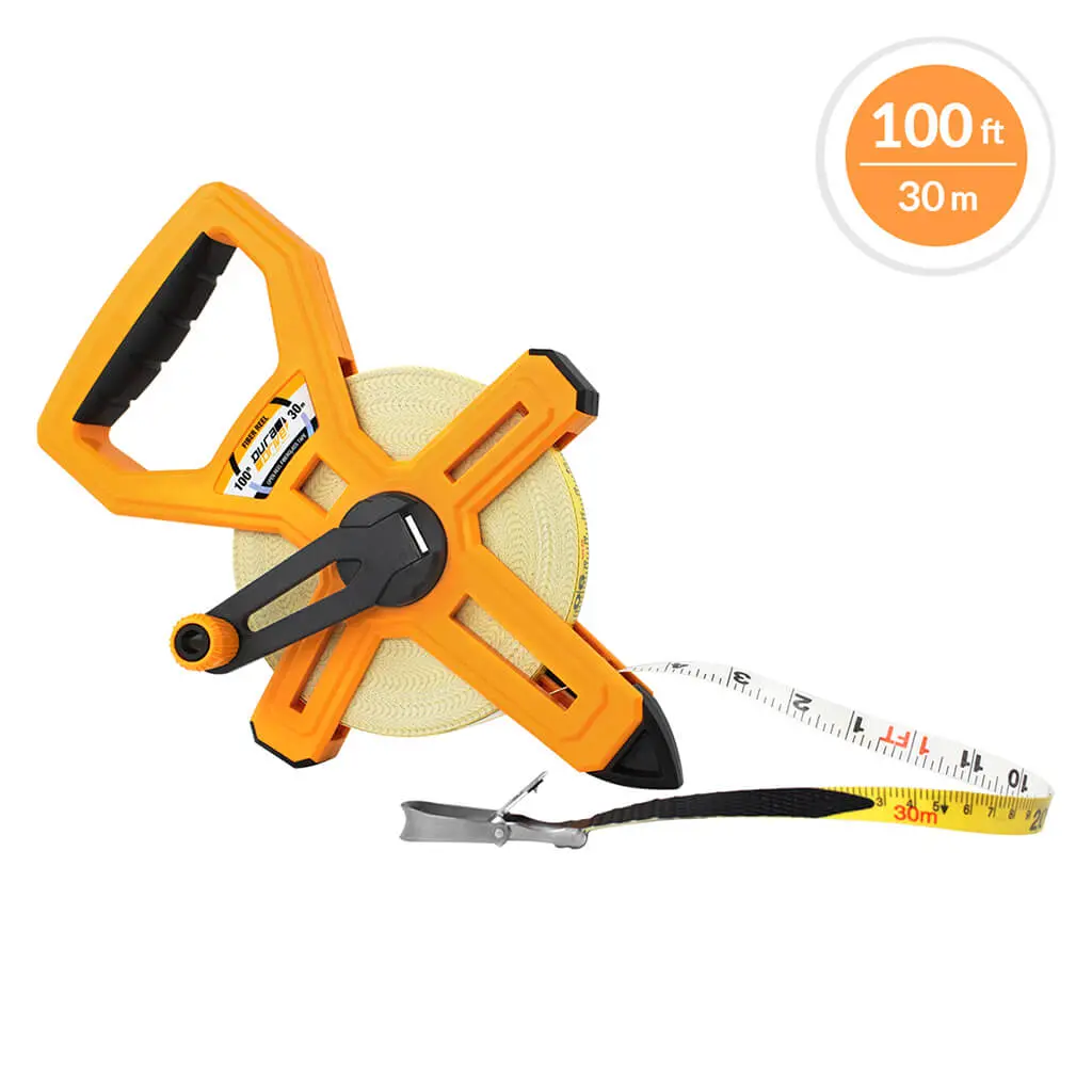 Duradrive 100 Ft. / 30M Fiberglass Open Reel Long Tape Measure 1
