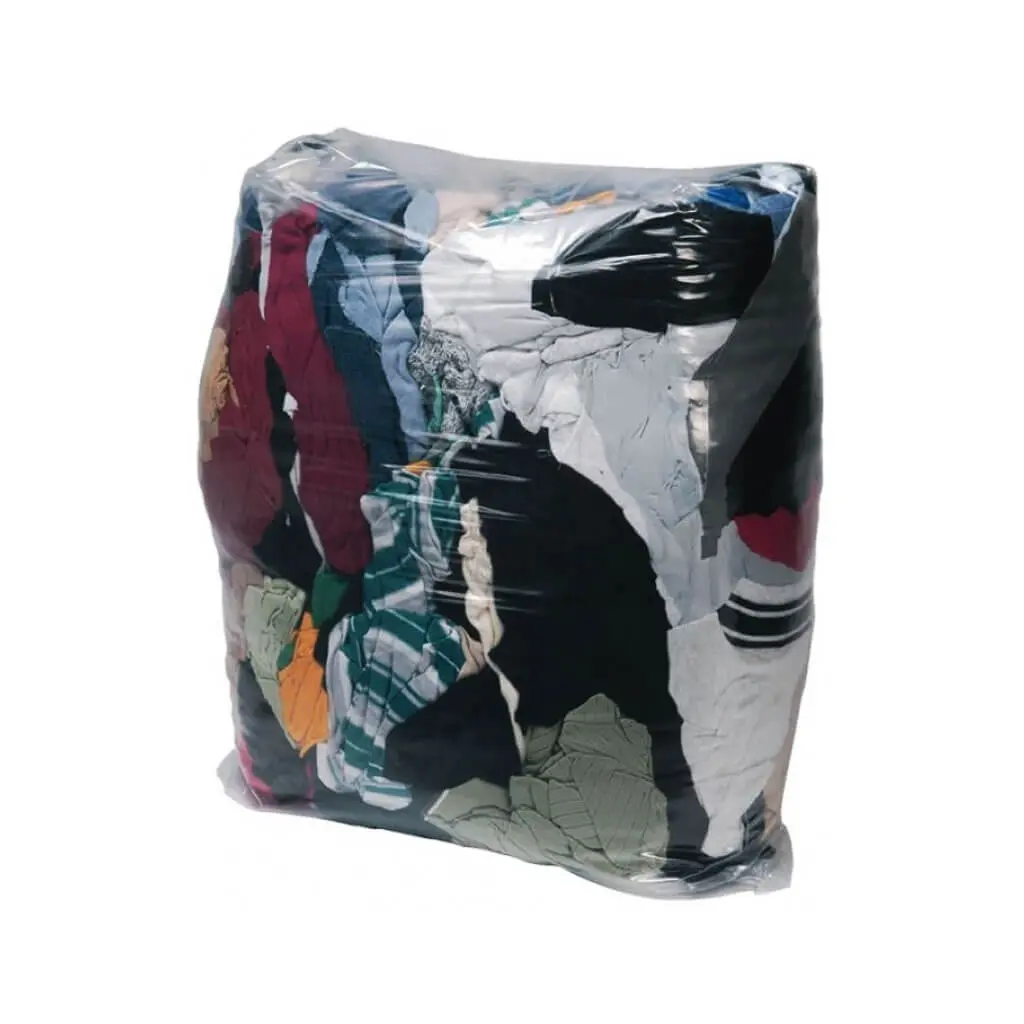 Mixed Colour Wiper T-Shirt Rags (25 Lb. Per Bag) 1