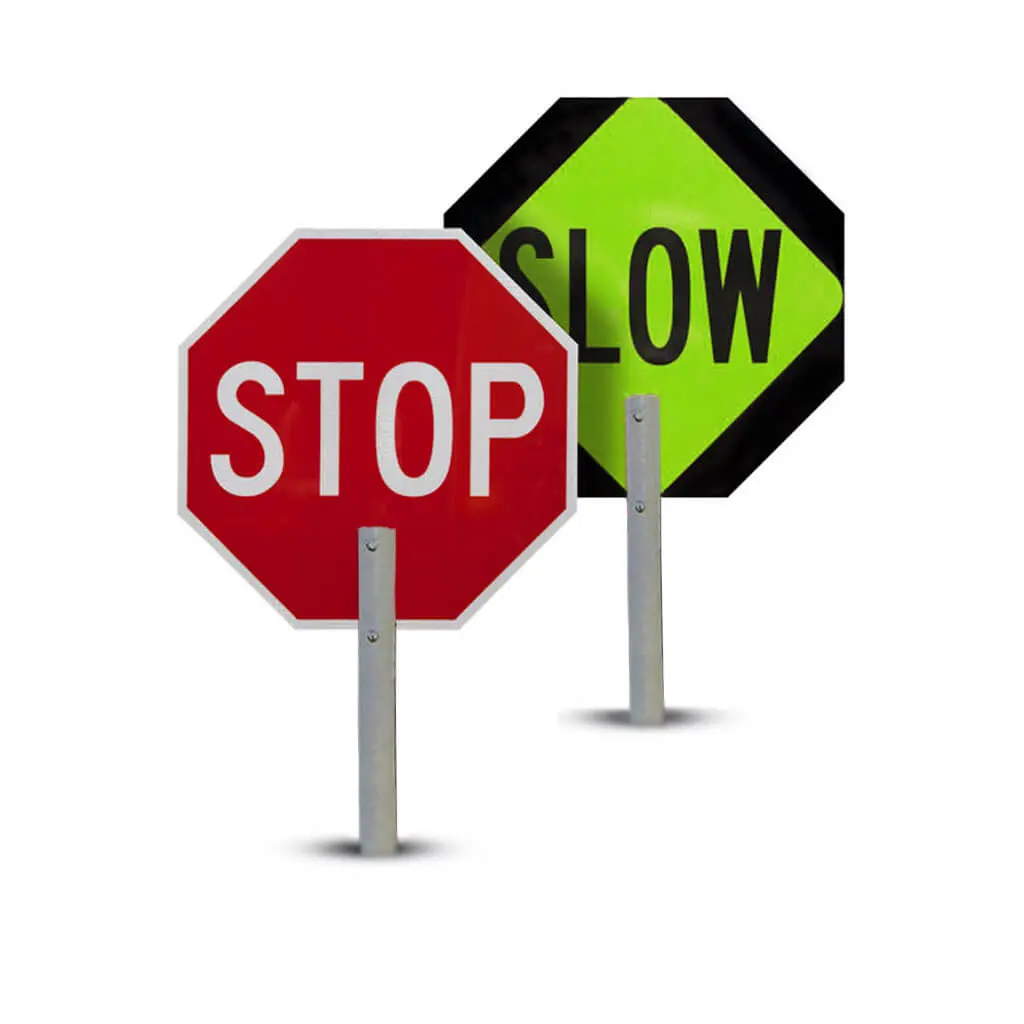 Stop And Slow Paddle Traffic Sign 18" 1