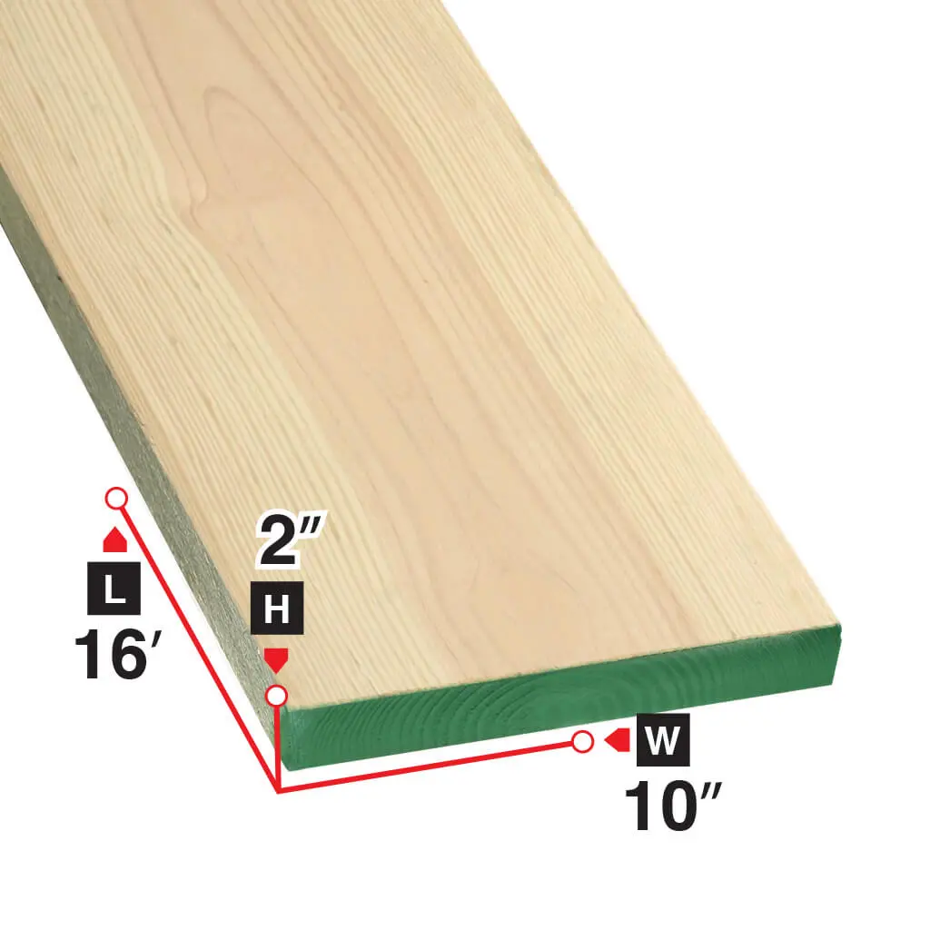 2 In. X 10 In. X 16 Ft. Non-Cleated Spruce Scaffold Plank 1