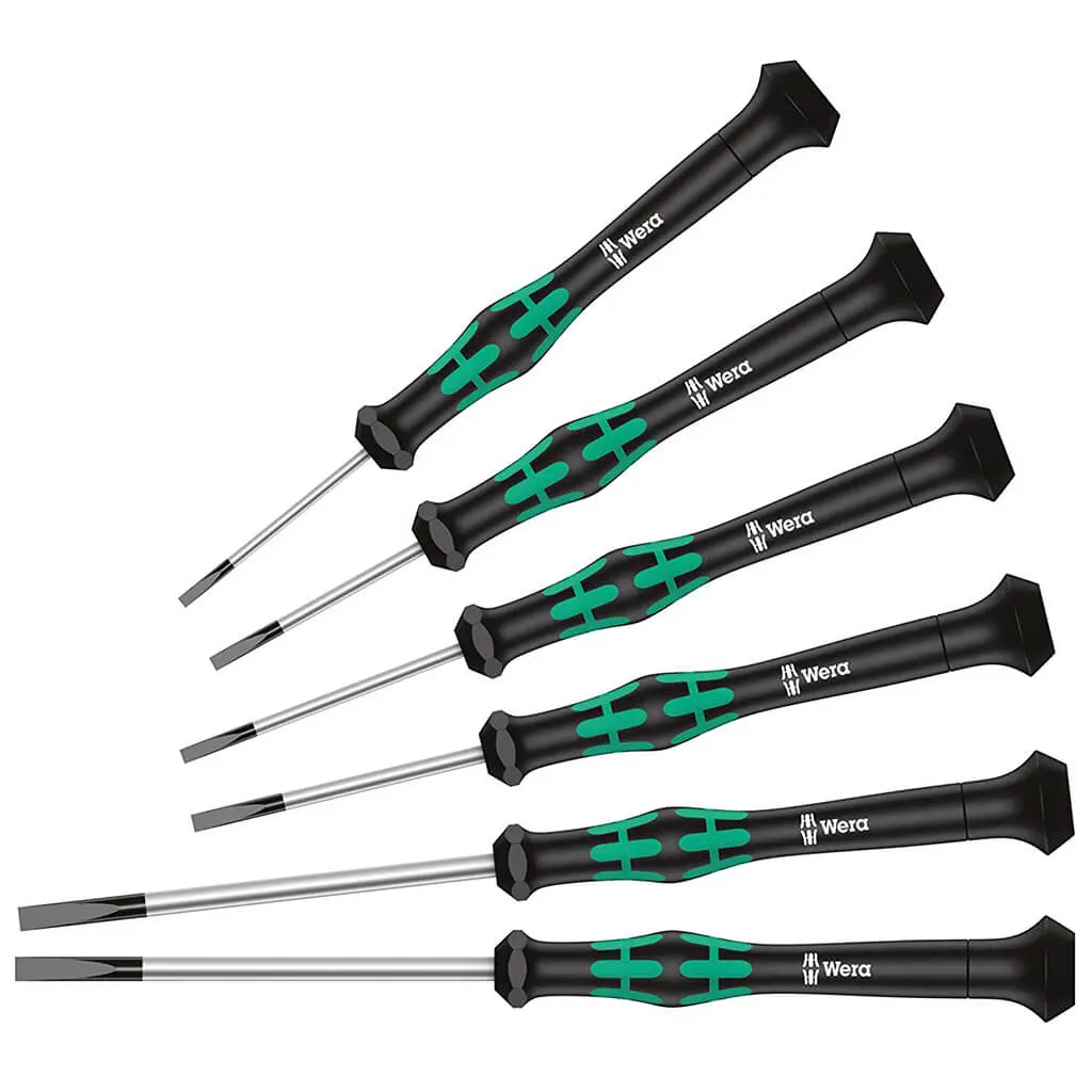 Wera 05118150001 2035/6 Kraftform Micro Electronic Applications Slot/Phillips Screwdriver Set (6-Piece) 1