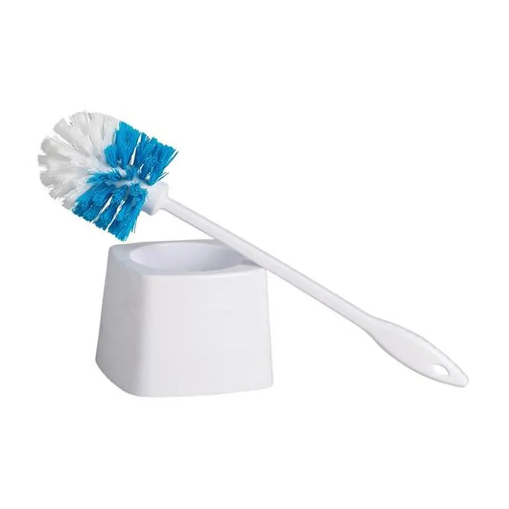 White Toilet Bowel Brush And Holder Set (2-Piece) 1