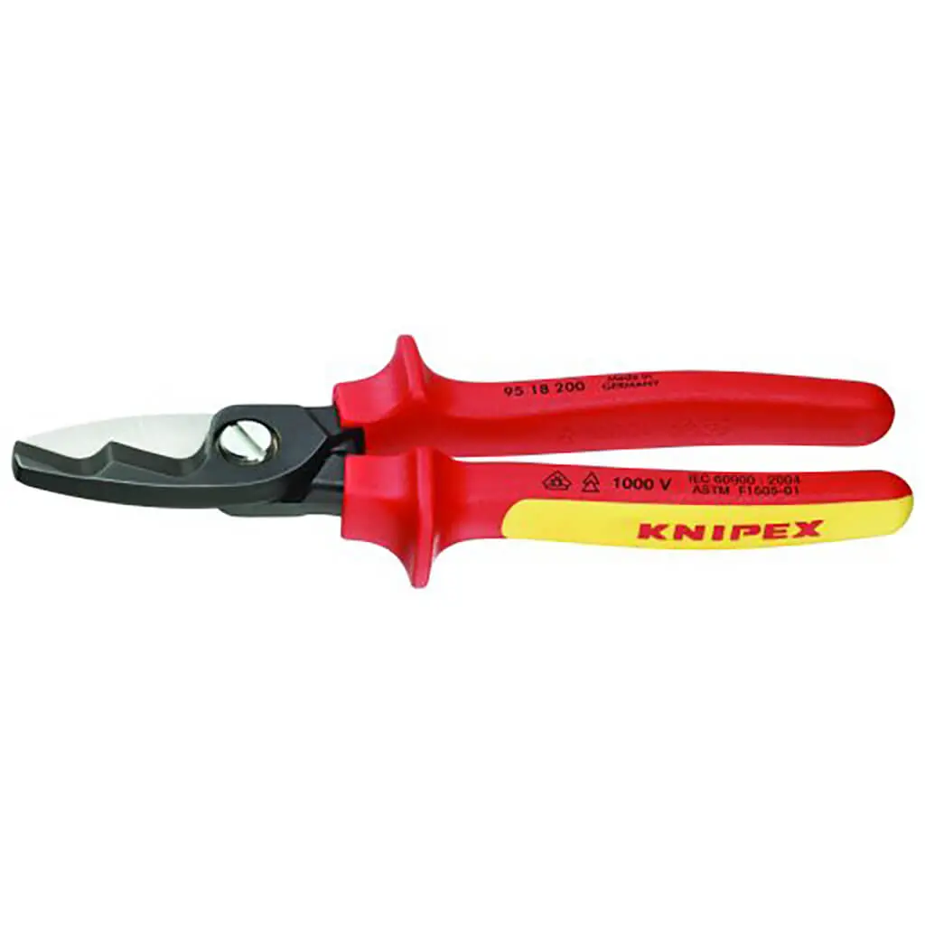 Knipex 95 18 200 Sba 8 In. Insulated Copper And Aluminum Twin Cutting Edge Cable Shears 1