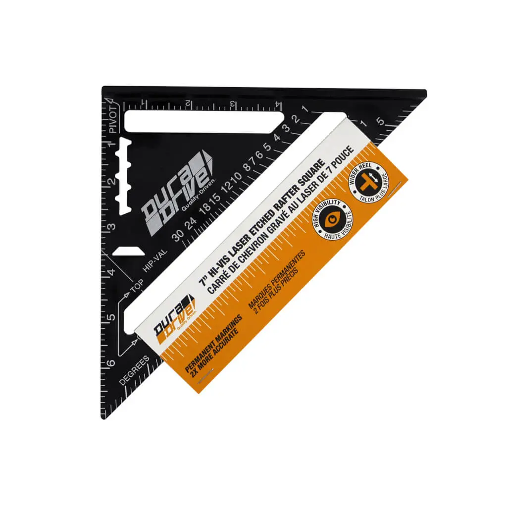 Duradrive 7 In. Hi-Vis Laser Etched Wide Flange Speed Square 1