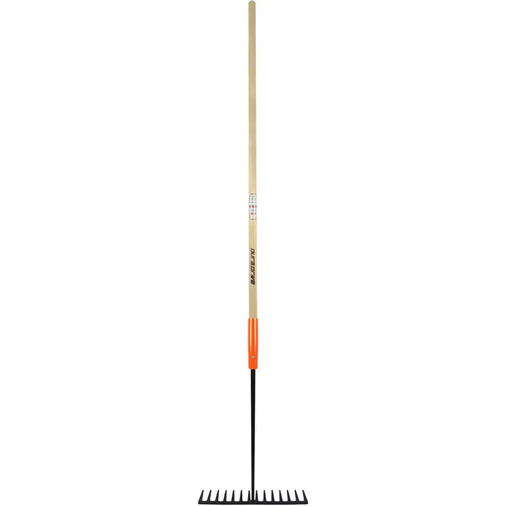 Duradrive 76 In. 14-Tine Wood Handle Steel Head Asphalt Rake 1