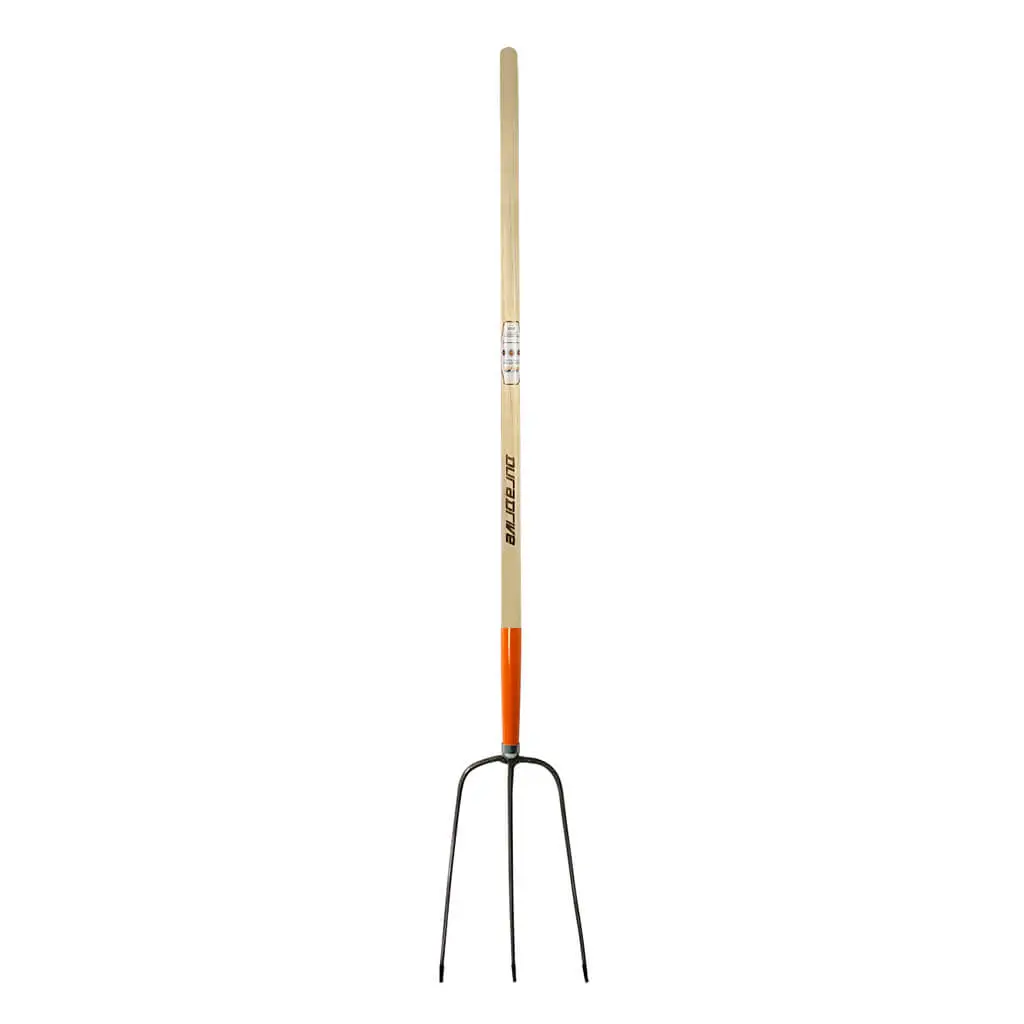 Duradrive 48" 3-Tine Long Wood Handle Hay Fork 1